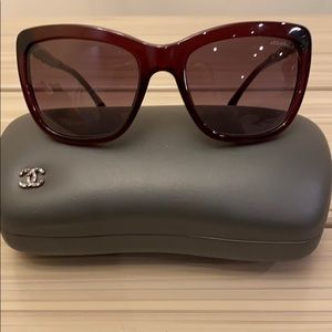 Chanel Burgundy Special Edition Bijoux Sunglasses